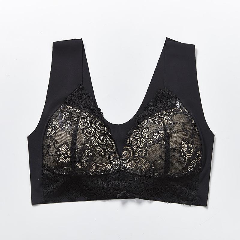 Взрывная пряжка спереди собрала бесшовное женское нижнее белье больших размеров, кружевной сексуальный бюстгальтер