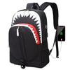 Glow-in-the-dark Backpack Male Largemouth Shark Feature Backpack Student Backpack Personality