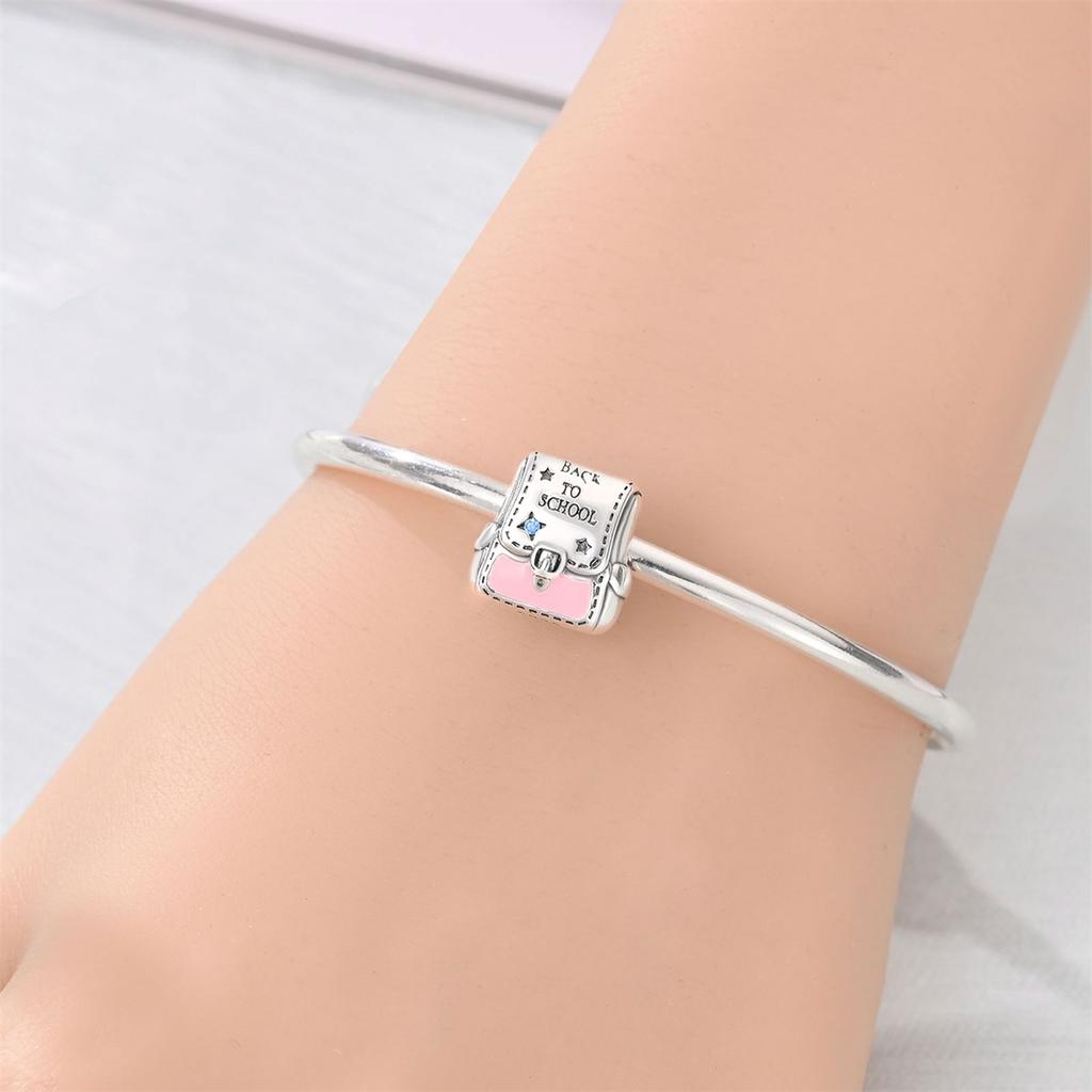 Снова в школу Медные шармы Сумка Наушники Кубик Рубика Часы Игровая консоль Бусина Подвеска Подходит для браслета Ожерелье Ювелирные изделия