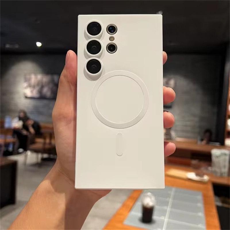 Роскошный магнитный чехол Magsafe для Samsung Galaxy S24 S23 S22 Ultra Plus S21 S20 FE Note 20 Мягкий чехол из ТПУ