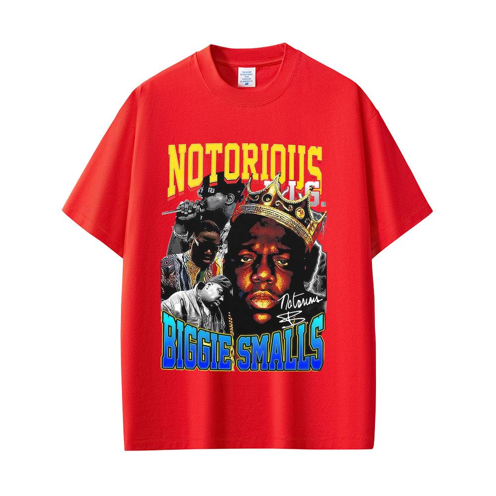 Графическая футболка рэпера The Notorious B.I.G. Футболка с принтом Бигги Смоллса Унисекс Женская Хип-Хоп Винтажная Оверсайз Футболка с коротким рукавом