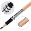 Chinco 12 Pieces Wooden Pencil Extenders Art Pencil Lengthener Crayon Extension with Aluminum Handle for School Office Supplies