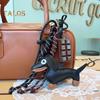 Dachshund Keychain Bag Pendant Faux Leather Cute Puppy Dog Charm Gifts Hanging Ornaments for Bags Handbags Wallets Retro Style Accessories