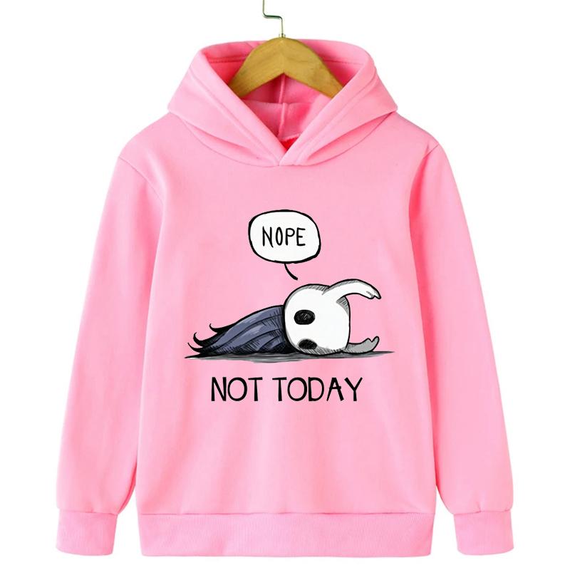 Autumn Nope Not Today Print Trendy Hoodies Hollow Knight Children's Sweatshirt Casual Comfortable Hoody for Boys Girls Pullover