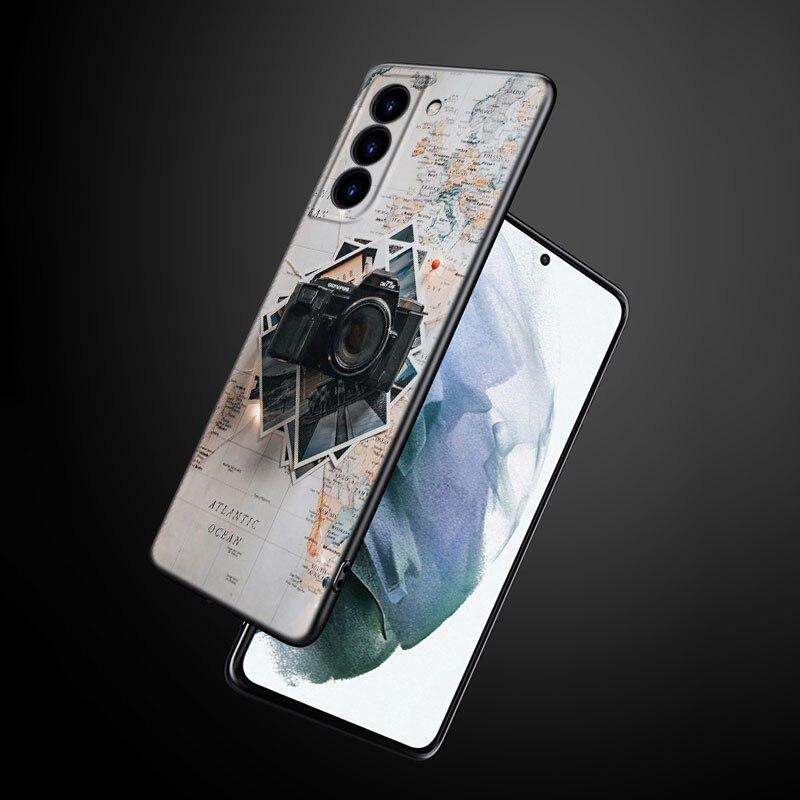 Чехол для телефона с картой мира для Samsung Galaxy S22 Pro S21 S20 Ultra FE S10 Lite 5G S10E S9 S8 Plus, мягкий черный чехол из ТПУ