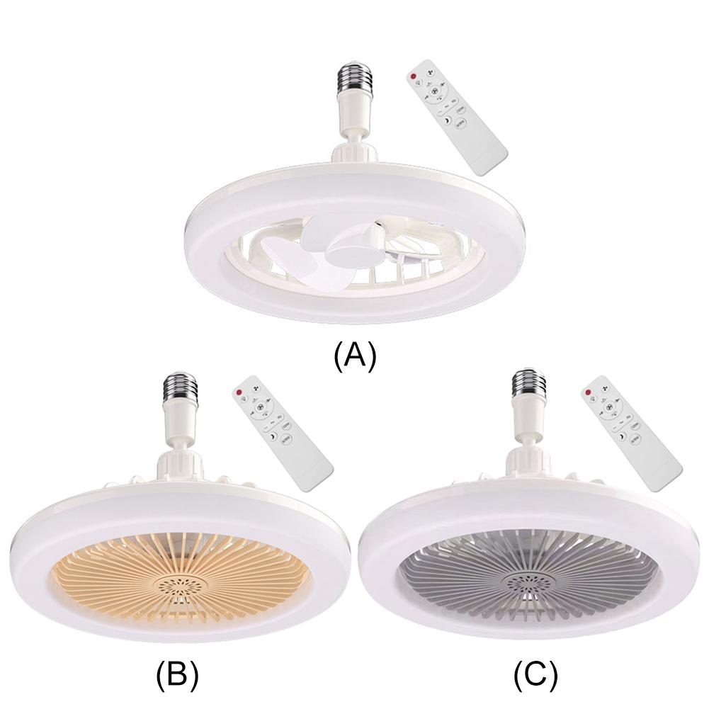 2 In 1 Silent Ceiling Fan Light with Remote Control Electric Cordless Fan Dimming Three Color Light for Home Living Room Bedroom