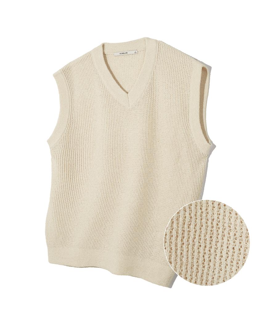 KIIMUIR Boucle Oversized Knit Vest_Cream