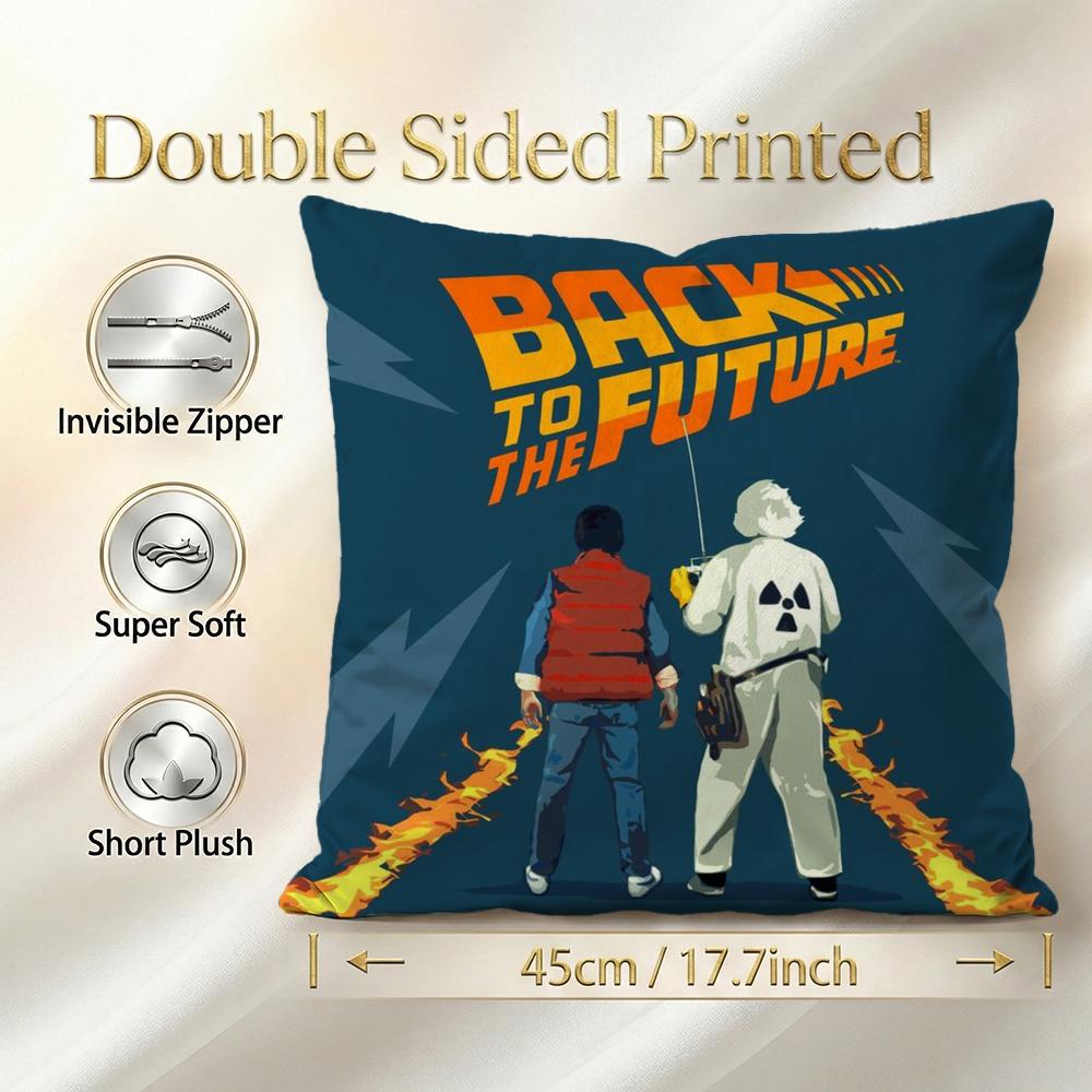Movie Back To The Future Cushion Cover 1Pcs Decorative Covers Soft Cushion Case For Sofa Couch Decor 40X40 45X45 Pillowcases