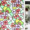 1 рулон самоклеящейся красочной пленки для защиты окон с цветочным узором от ультрафиолета, непрозрачная наклейка на окно, наклейка на стекло, которую можно разрезать