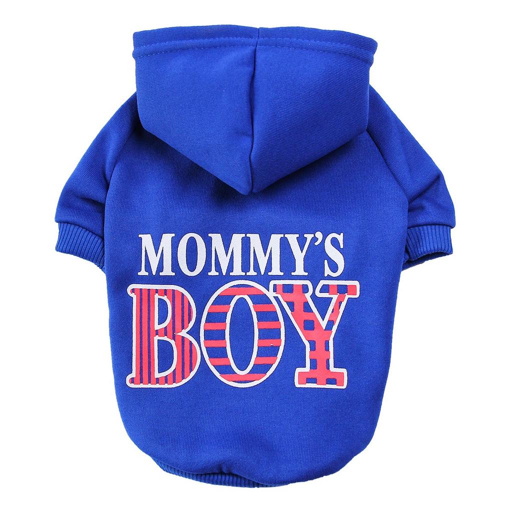Dog Clothes Hooded Sweatshirt Plus Fleece For Mother And Son With Leash Hole