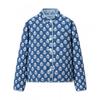 Womens Winter Cotton Coat Double-Sided Wearable Floral Print Stand Collar Casual Outerwear
