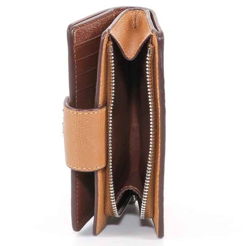 [тренер] кошелек двойного сложения кошелек 6390 SVQD кожа кожа аутлет женский кошелек светло-коричневый [продукт]