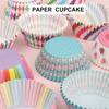 100Pcs Colorful Muffin Cup Rainbow Paper Cupcake Wrapper Baking Boxes Cake Mold