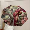 1PC Geisha Blossoms Automatic Folding Umbrella - Compact 8-Rib Design, Durable Plastic & Iron, Lightweight for Outdoor Daily Use, Festive Gift062