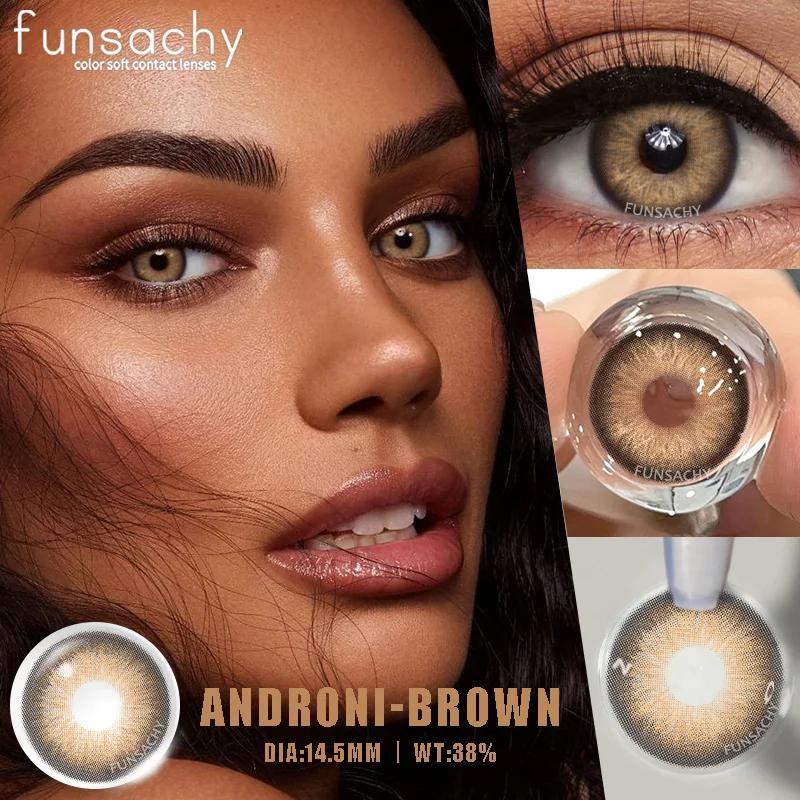 FUNSACHY 1 Pair Brown Color Series Contact Lenses for Eyes Fashion Natural Lenses High Quality Soft Lens Cosmetics Pupils Yearly