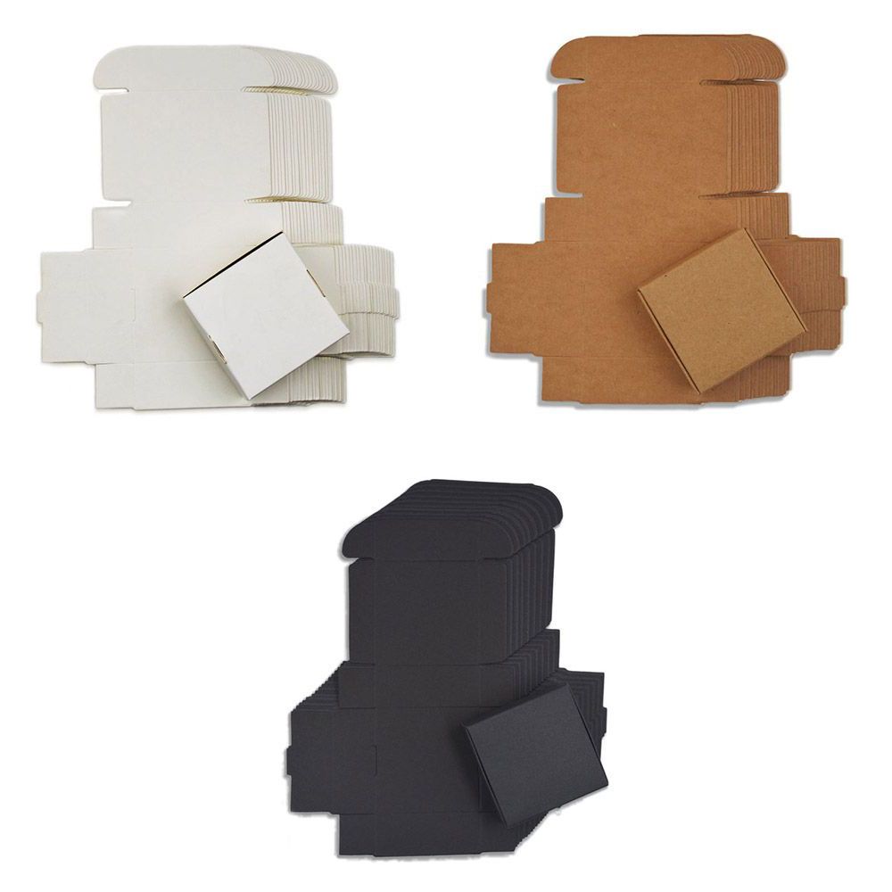 30 шт. Подарочная коробка с дном, маленькая квадратная, ручной работы, крафт-бумага, упаковка