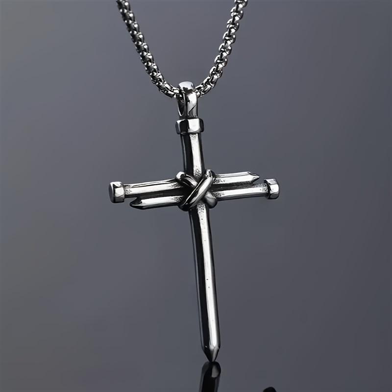 Fashion Cross Pendant Necklace - Simple Unisex Design Titanium Steel Elegant Suitable for Daily Wear 1pc and As a Thoughtful Gift Special Occasions