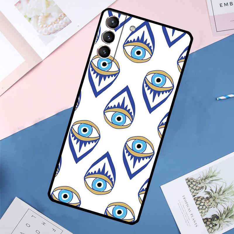 Чехол со принтом Синий Глаз Удачи и Сглаза для Samsung Galaxy S25 Ultra S24 S23 S22 S21 Ultra S9 S10 Plus S23 FE S25 FE Задняя крышка