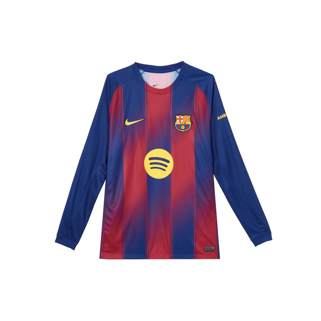 Nike ФК Барселона 2025/26 Домашняя игровая футболка для мужчин Nike Dri-FIT Футбольная реплика с длинным рукавом HJ4611-456