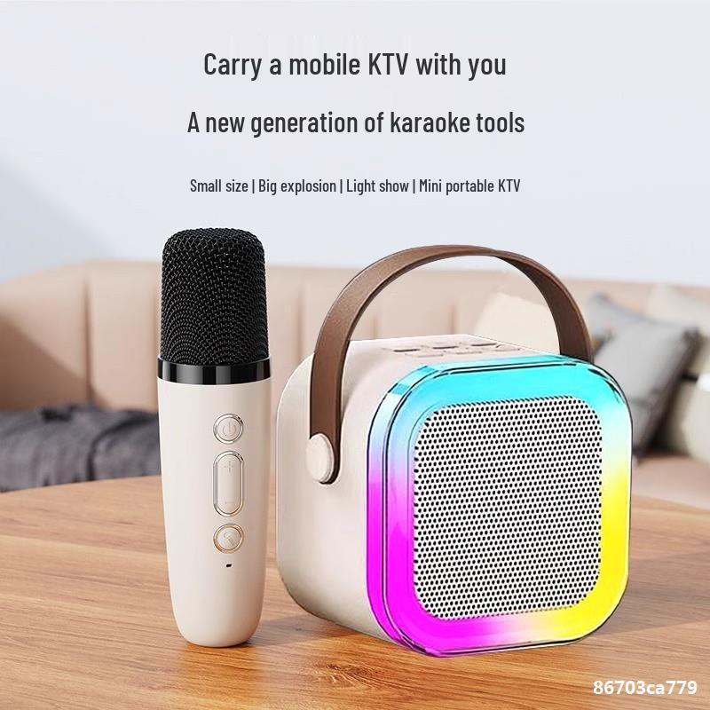 Портативный Bluetooth-микрофон K12 и универсальный KTV-динамик: Высококачественная мини-колонка для дома, улицы и семейного использования