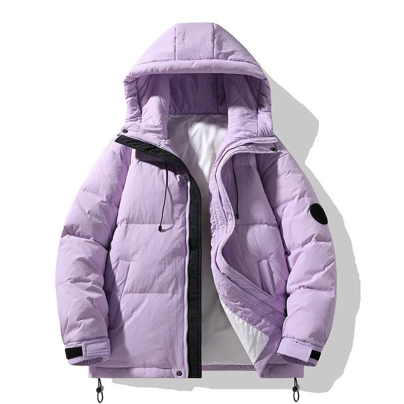 Couple Winter Down Jacket White Duck Filled Warm Loose Fit Teenagers Multiple Colors