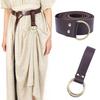 Medieval Ladies Hiking Folds Skirt Double Ring Keychain Halloween Pu Belt Cosplay Bracer