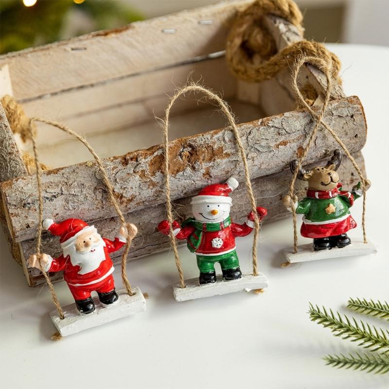 Christmas Swing Ornament User friendly Resin Hanging Decoration For Tree Wall Window Holiday Festival Decors Gift