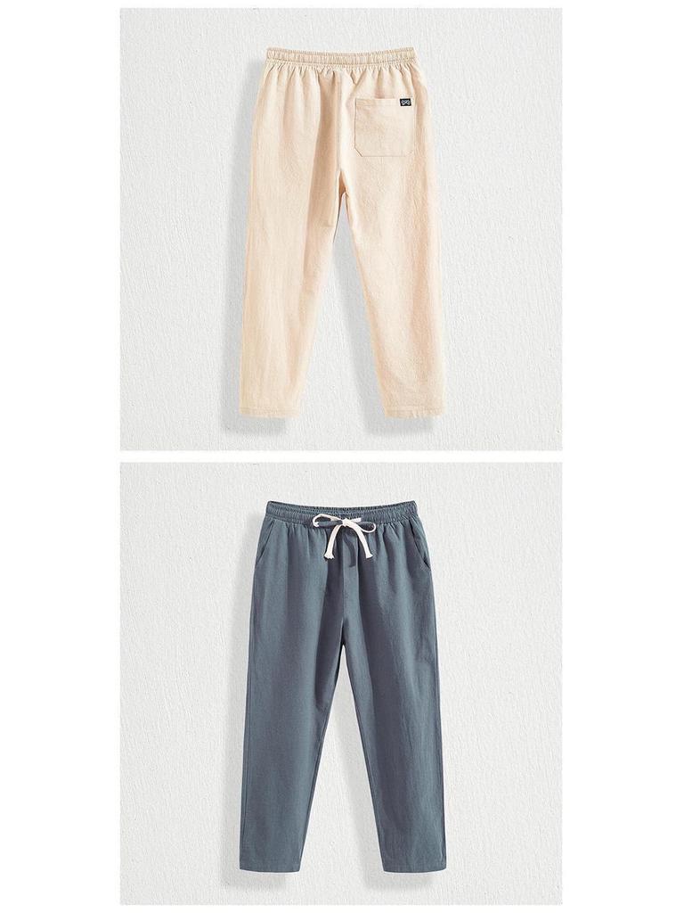 Мужские свободные повседневные брюки Ice Silk Linen 9-Point