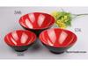 A5 Black and Red Ajisen Ramen Noodle Bowl - Pointed Bottom Melamine Tableware.