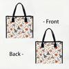 Autumn Witch Pattern Tote Bag Casual Portable Handbag for Halloween Daily Use