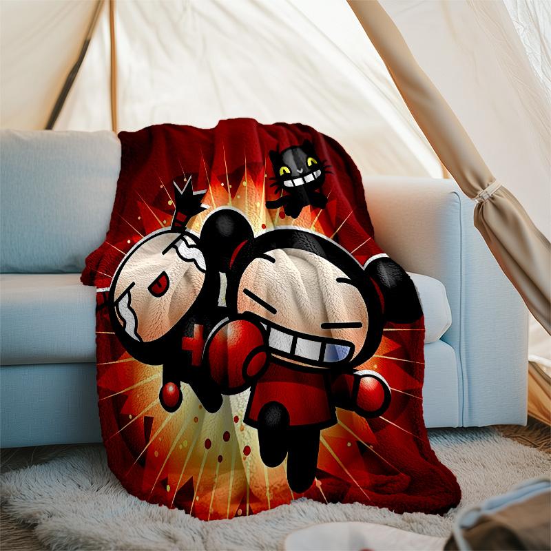 Pucca1 printed throw blanket—lightweight,soft,warm;versatile blanket for all seasons—perfect as &air-conditioning throw,nap blanket