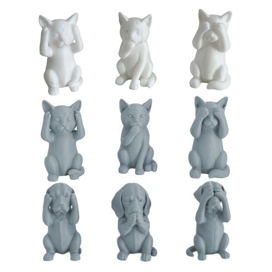 3D-печатная фигурка кошки котята слышать говорить видеть зло статуэтка миниатюрное украшение кошка подарок для любителя кошек для украшения стола полки шкафа