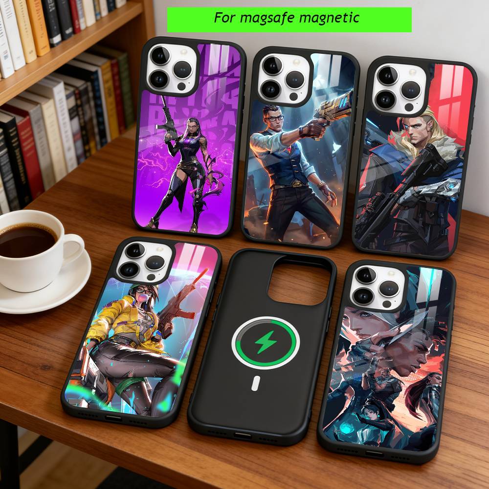 Чехол для телефона Valorant для iPhone 17, 16, 15, 14, 13, 12, 11 Plus, Pro, магнитный, для беспроводной зарядки Magsafe