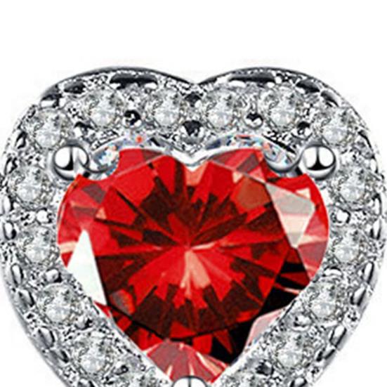 Heart Shape Earrings Full Diamond Effect Micro-Setting Love Zirconia Stud Earrings Romantic Jewelry for Women Girls Everyday Wear Anniversary Gift