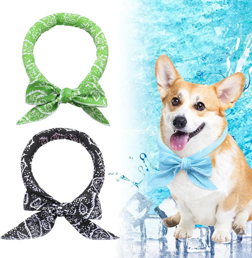 2 Pcs Dog Cooling Bandanas Cooling Scarf for Dogs Ice Crystals for Dog Fast Cooling Cooling Dog Bandana Summer Indoor Outdoor