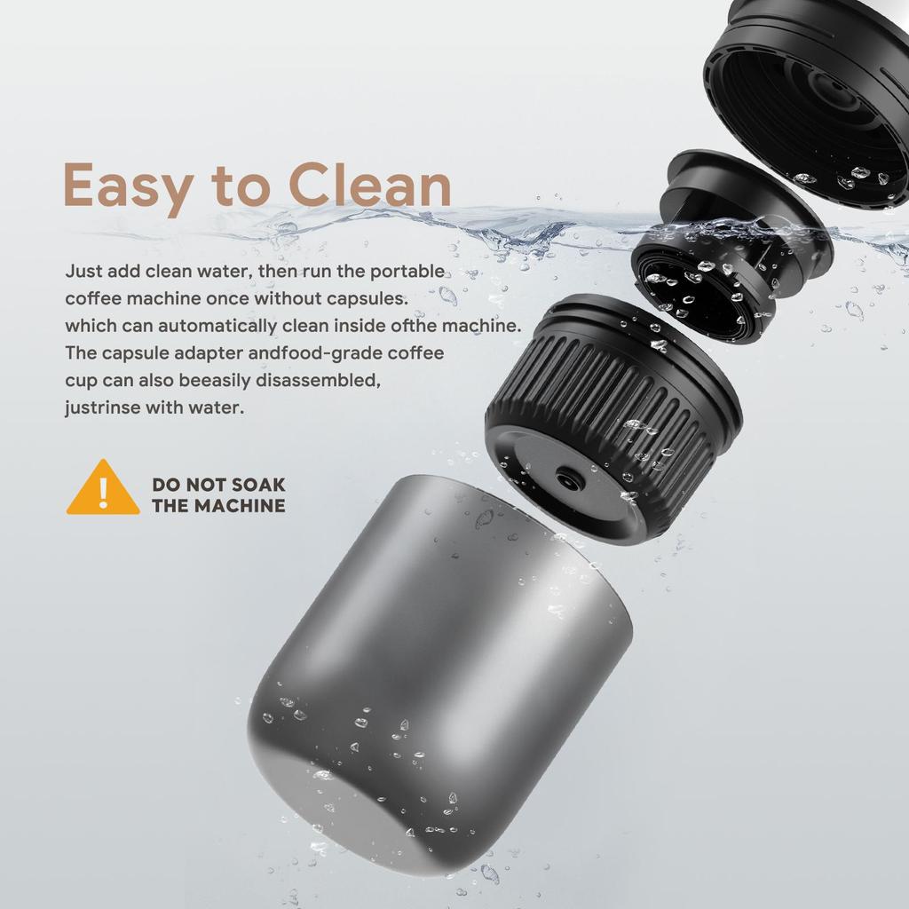 i Cafilas ME2410 Портативная эспрессо-машина на 17 бар, совместимая с капсулами Nespresso для путешествий на открытом воздухе