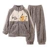 Boys Warm Coral Fleece Pajama Set Winter Long Sleeve Hooded Sleepwear Kids Ages 8-14 Thick Flannel Home Wear