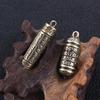 Brass Openable Cylindrical box Necklace Pendant Travel Pill Case Pill Box Buddhist Pendant