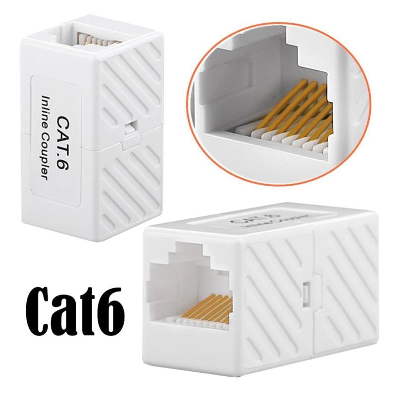 Сетевой разъем RJ45 Cat6 Cat6A Удлинитель Ethernet-кабеля Встроенный соединитель для домашнего офиса Для нескольких устройств