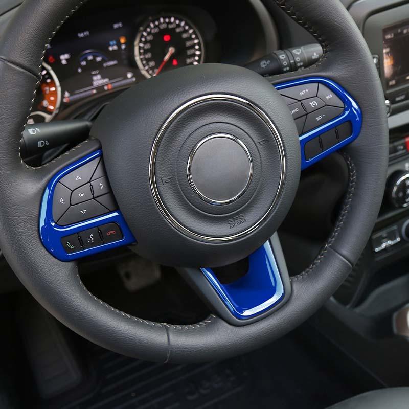 Наклейка на рулевое колесо ABS, подходит для Jeep Renegade 2015, для Jeep Compass 2017-2020, аксессуары для интерьера