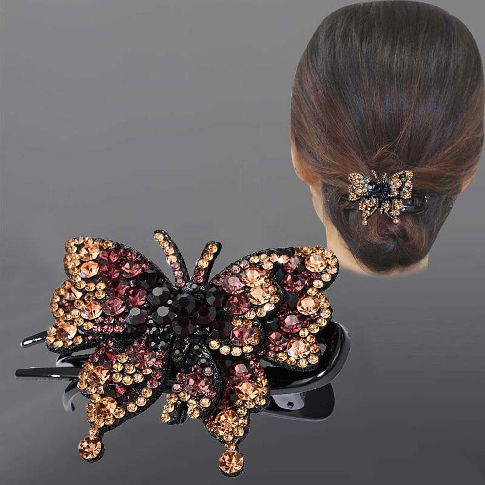 Lady Rhinestone Butterfly Korean Style Hair Clip Duckbill Clip Women Hair Claw Hair Accessories