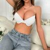 Women Strapless Invisible Bra Party Wedding Dress Backless Wire Push Up Bras 70-85 B C Cup Underwear Pure Color Lingerie