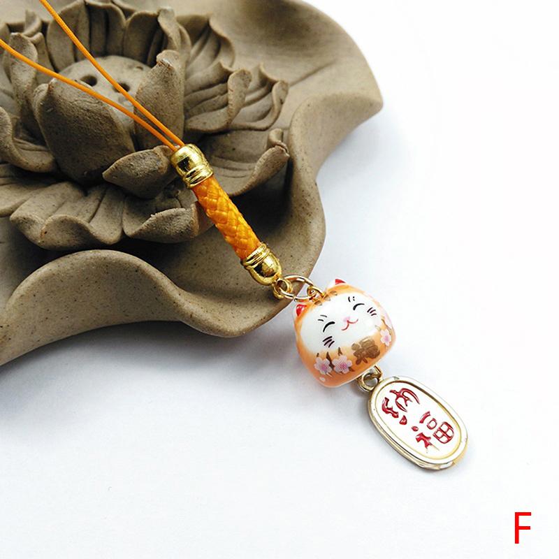 Japanese Cute Lucky Cat Keychains Car Bag Decor Sound Bell Pendent Charm