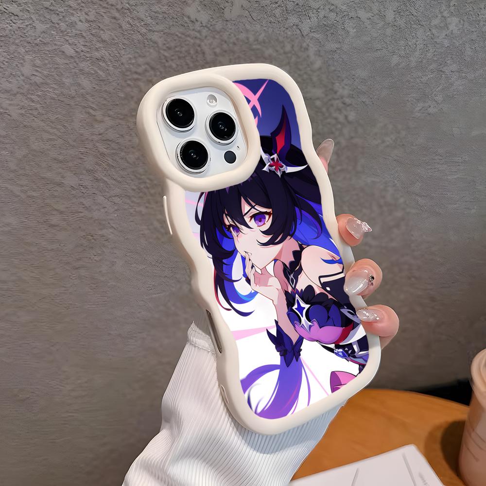 HSR Seele Чехол для мобильного телефона из ТПУ с волнистым краем для iPhone 17 16 15 14 13 12 11 Air Pro Max Plus Цветная крышка