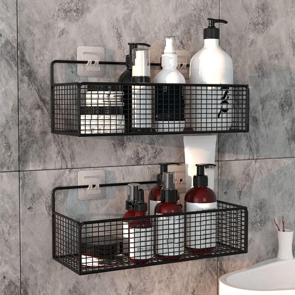 Storage Wall Mounted No Punching Bathroom Shelf Kitchen Accessories Storage Basket Hanging Basket