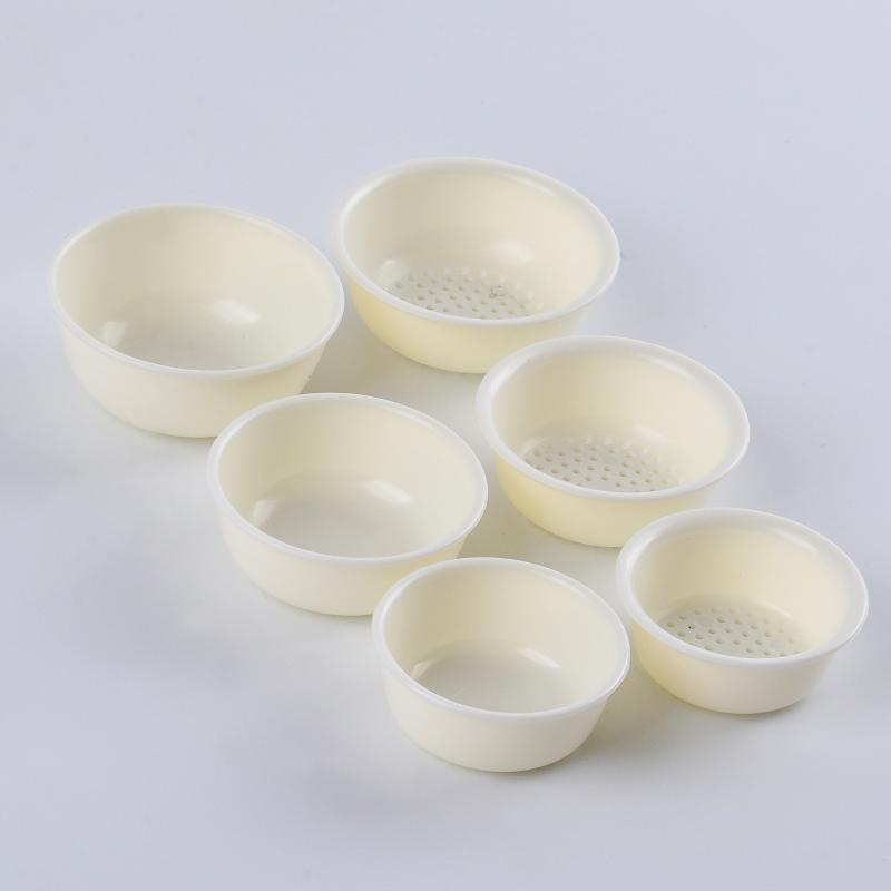 Dollhouse Miniature Plastic Drain Basket Set 6Pcs 1:12 Scale Round Colander Bowls for Home Decor Collectibles