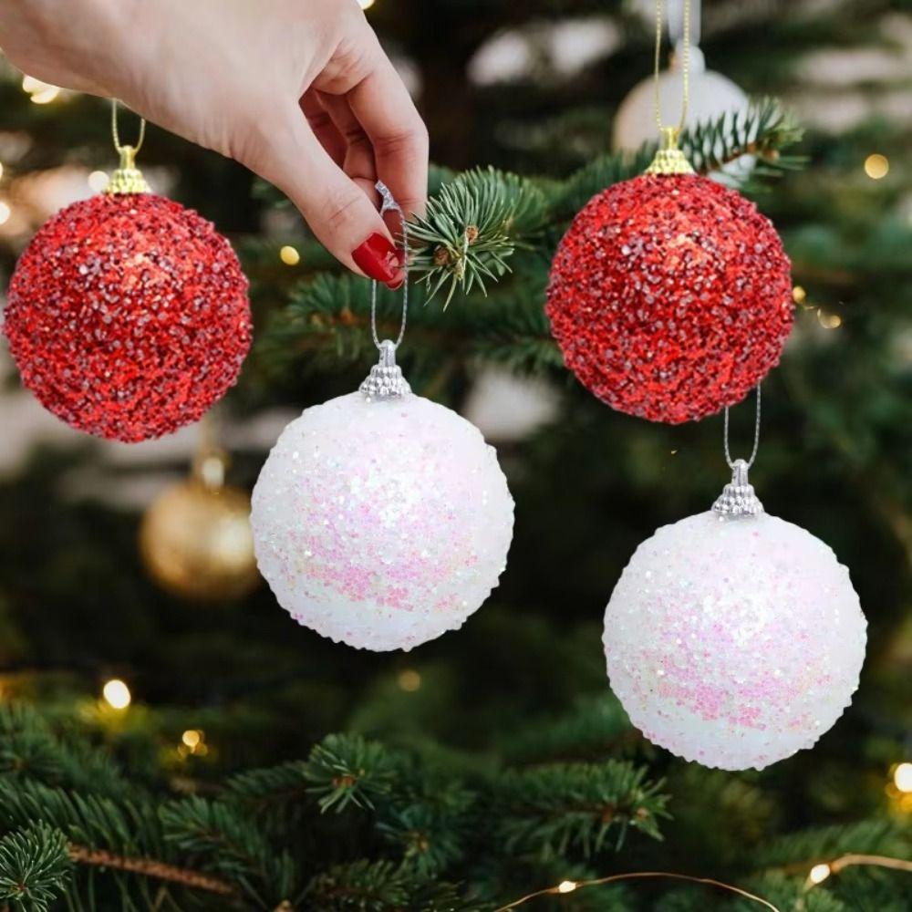 3 шт. 8 см Рождественские блестящие шары Новый год DIY Рождественские шары-украшения Золотые Сверкающие Сверкающий шар Подвески Вечеринка Украшения