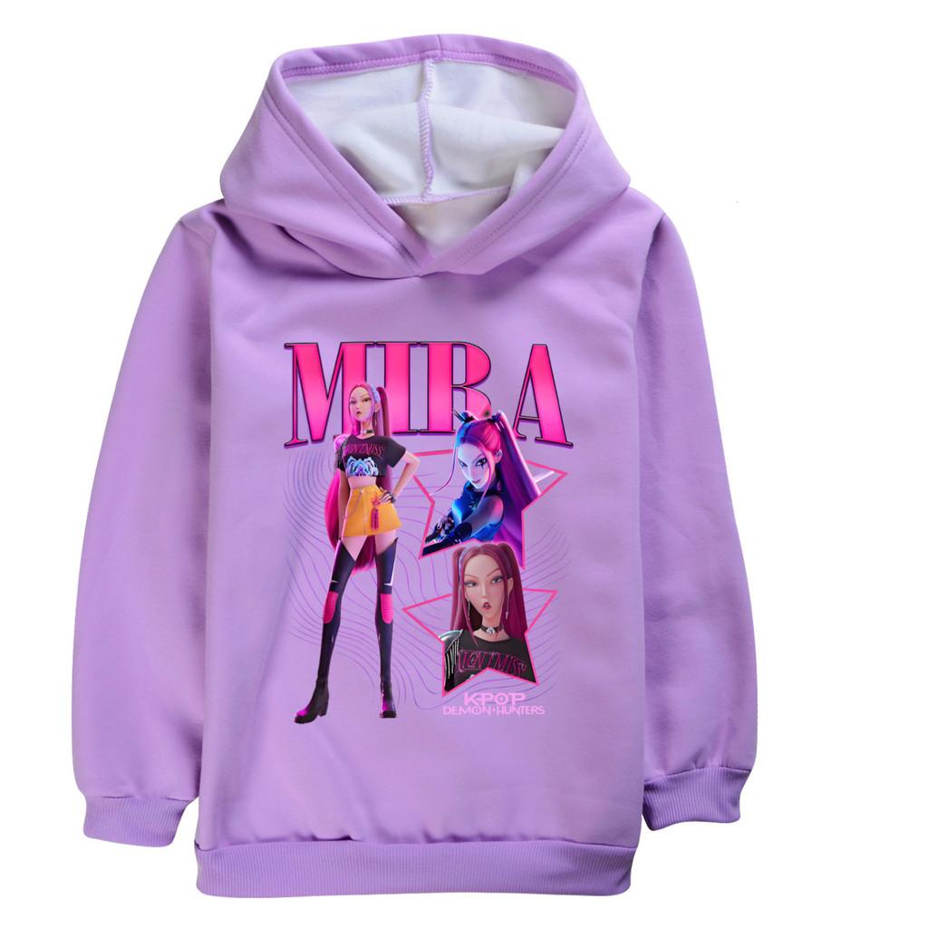 5004 Детская Толстовка для Девочек Kpop Руми Зои Мира Мира с Принтом, Бархатная, Теплая, Зимняя, с Длинными Рукавами