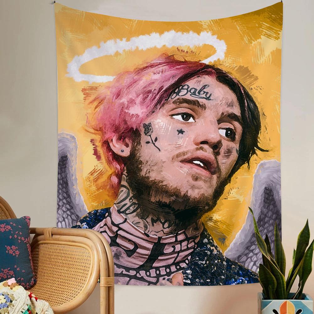 Певец Lil Peep Гобелен Искусство Печать Искусство Научная Фантастика Комната Домашний Декор Домашний Декор