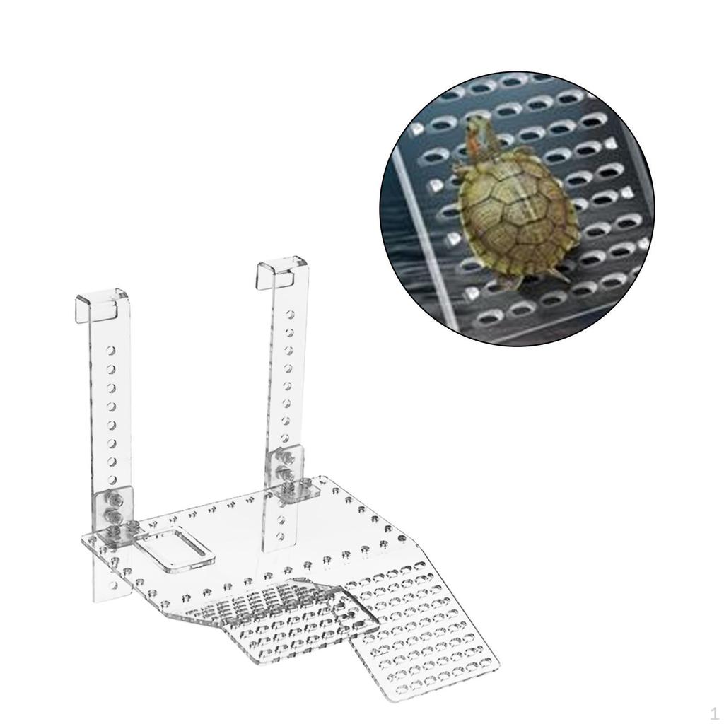 Acrylic Turtle Basking Platform Climbing Shelf Aquarium Animal Sink Wharf Reptile Tank Ladder for